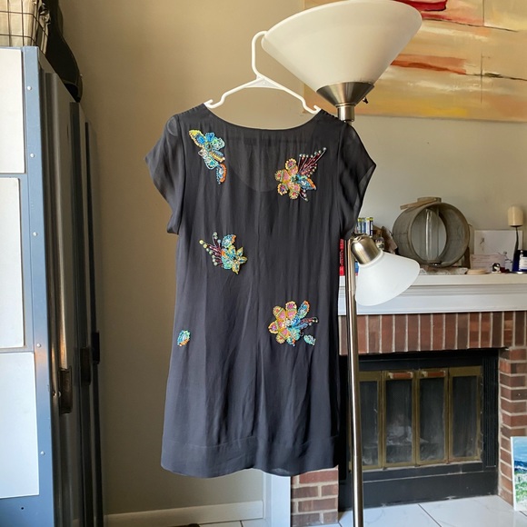 French Connection beaded silk dress - Picture 2 of 7